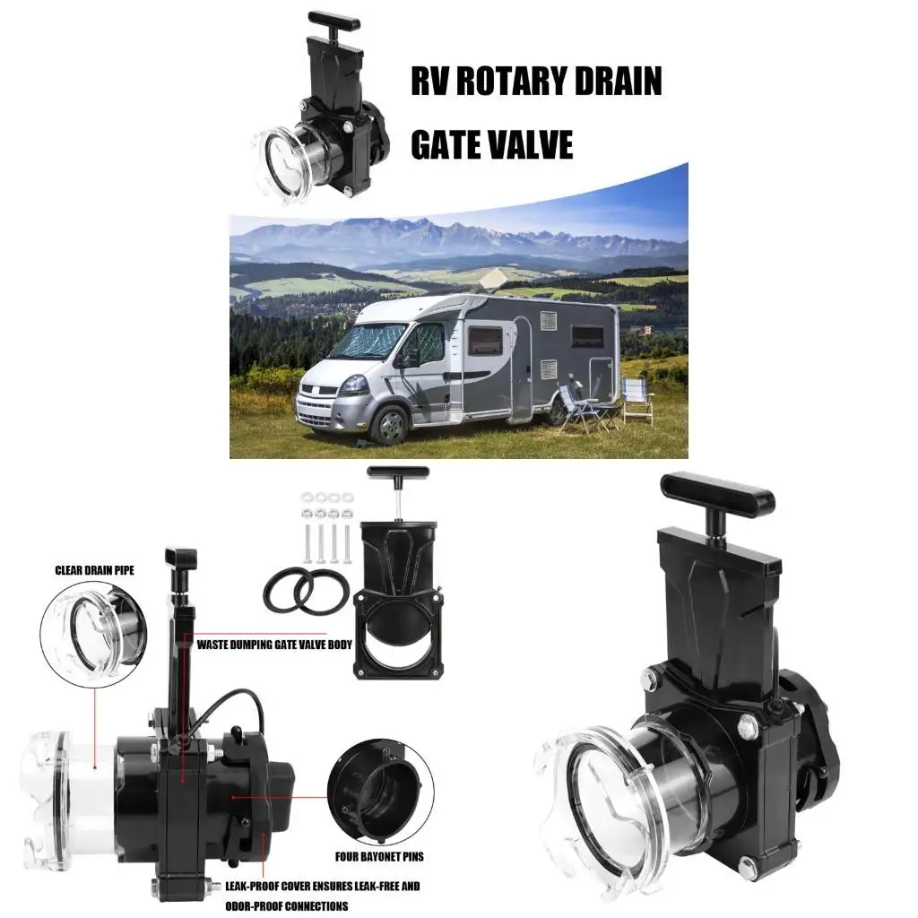 Multi Compatible Recreational Vehicle Sewage Valves with Quick Maintenance Feature High Performances Strong Gate for Camping