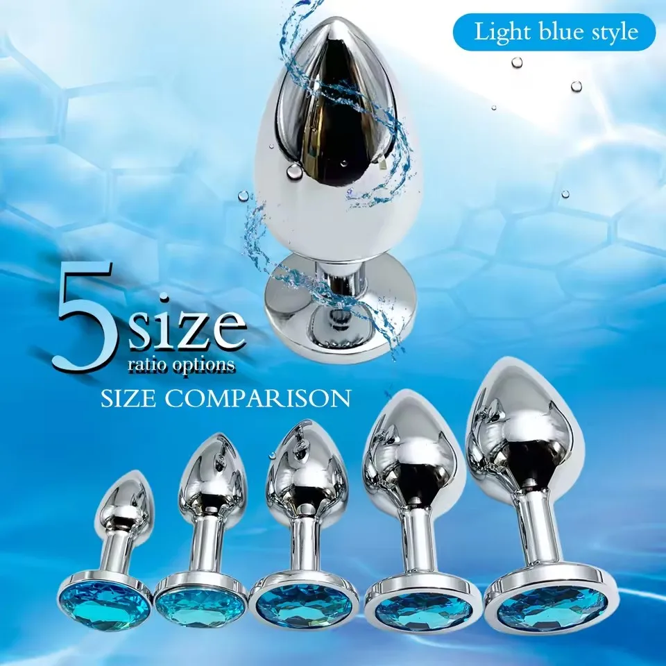 anal plug ne Unisex Metal Anal Plugs With Flexible Head / Anus Masturbation Kit / A