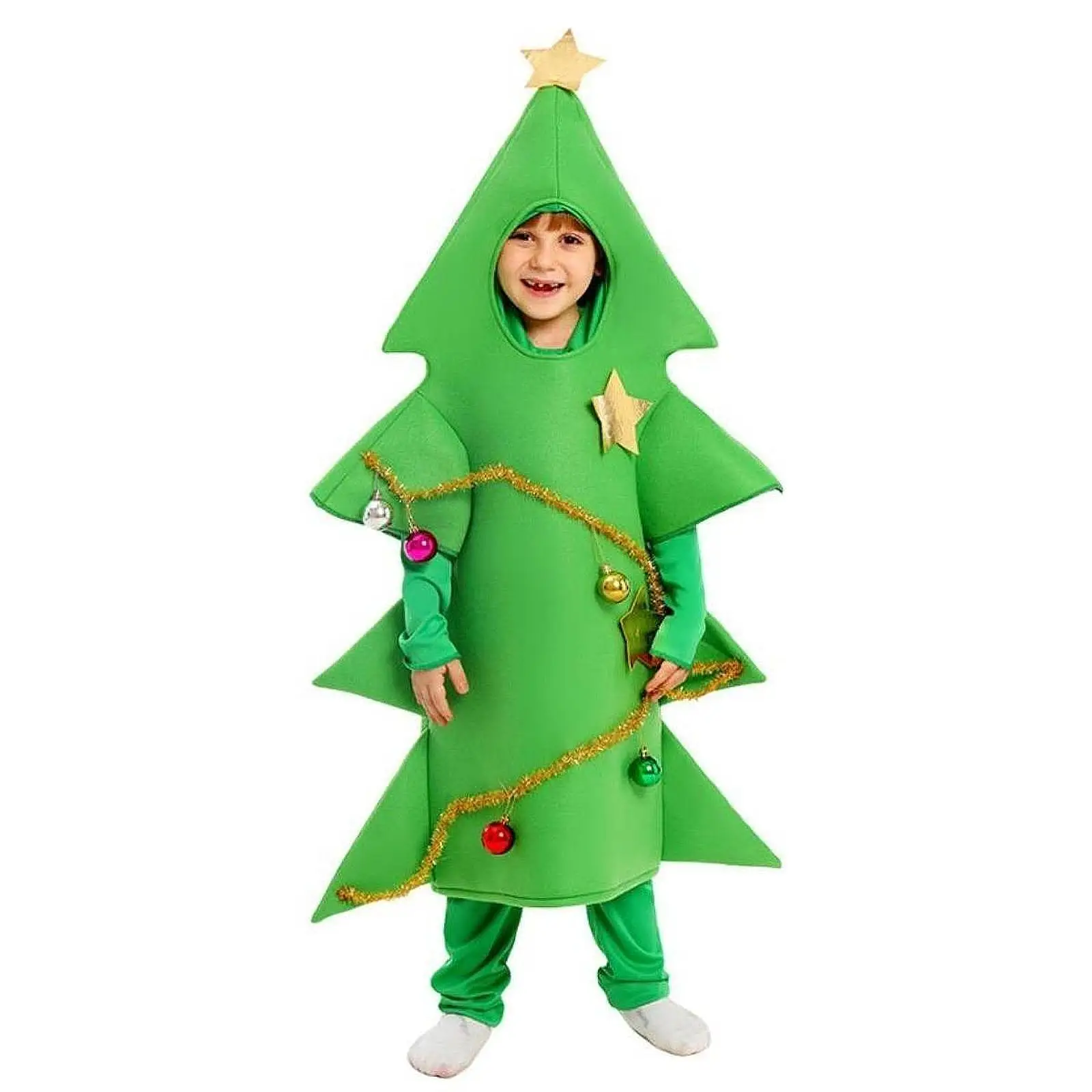 Christmas Tree Costume with Jumpsuit Decor Dress up for Gifts New Year Child