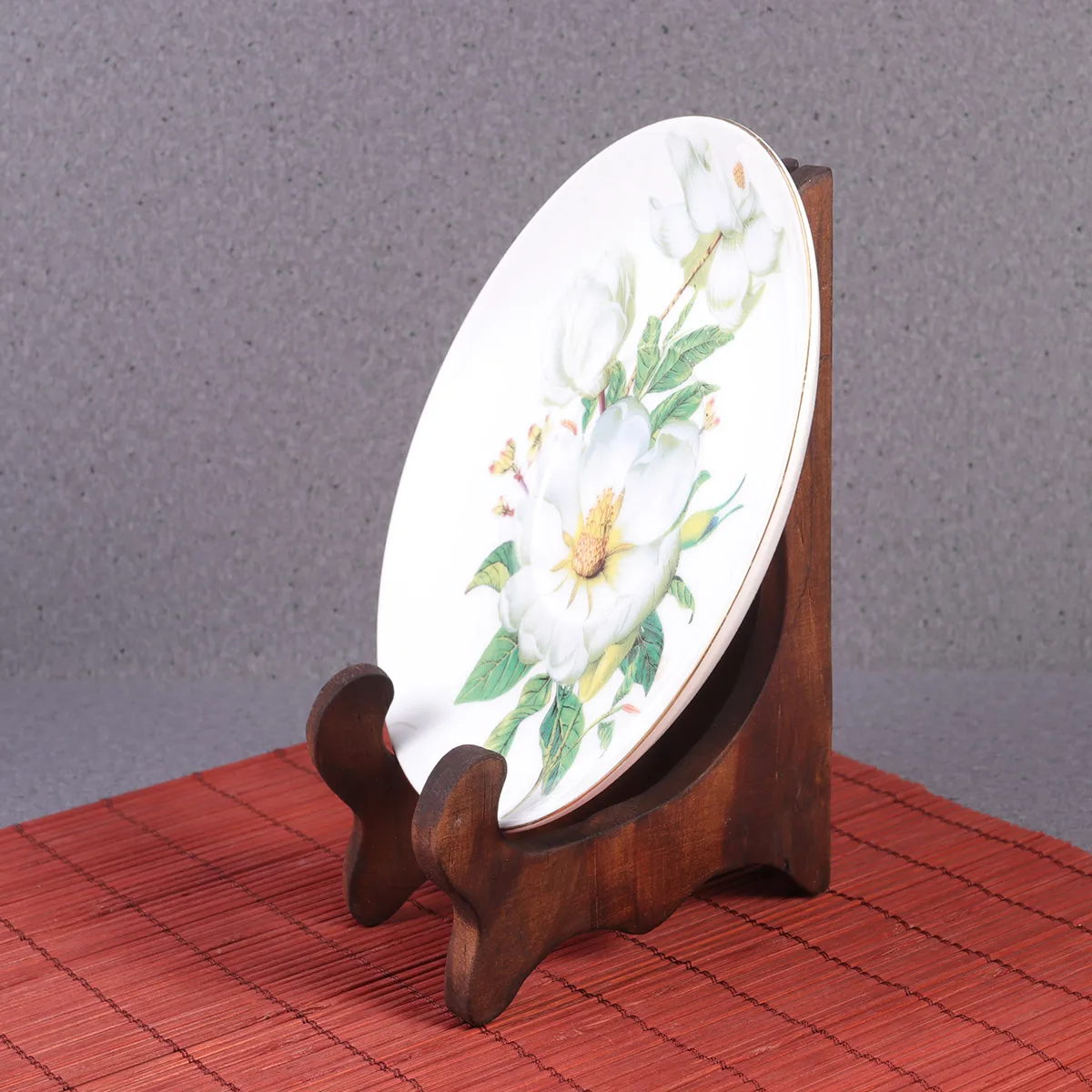 

4 PCS Decorations Tea Cake Display Stand Lovers Desktop Wooden Decorative Plate Holder Platter Stands for