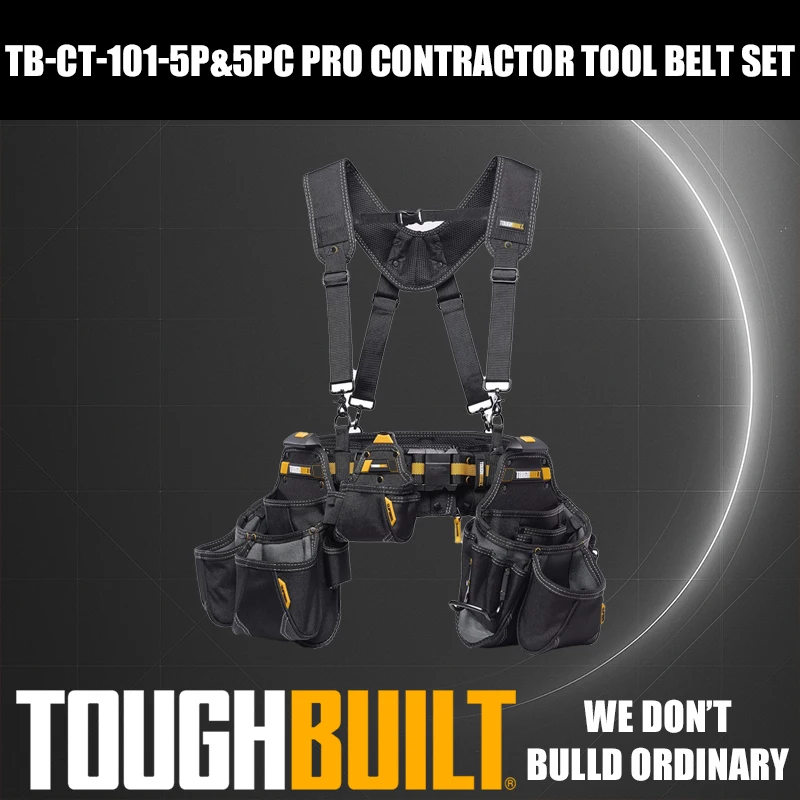 TOUGHBUILT TB-CT-101-5P Kit d'outils 5 en 1 ensemble combiné sac de taille, ceinture, sangle d'épaule accessoires d'outils