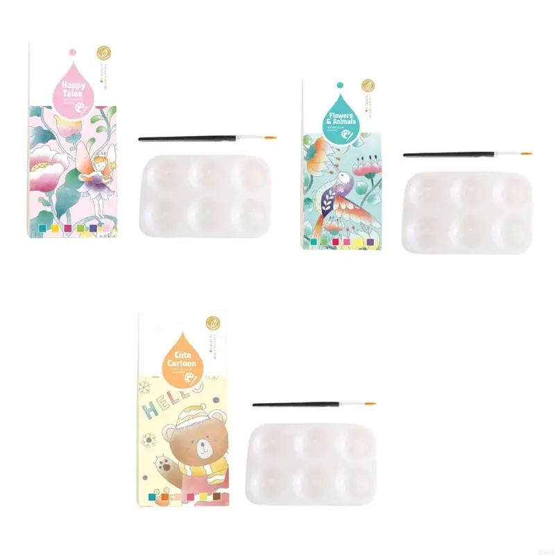 E65E WaterColor Coloring Art Craft Draw Draw Set WaterColor Book Color Paint Set con pennello per bambino