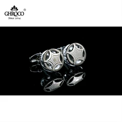 GHROCO High Quality Exquisite Surface Laser Printe Star Round Shirt Cufflinks Fashion Luxury Gifts for Business Men Women