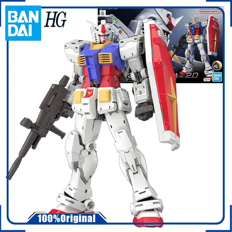 

Bandai Original Genuine Anime GUNDAM RX-78-2 Ver. 2.0 RG 1/144 Assembly Model Toys Action Figure Gift collection for children