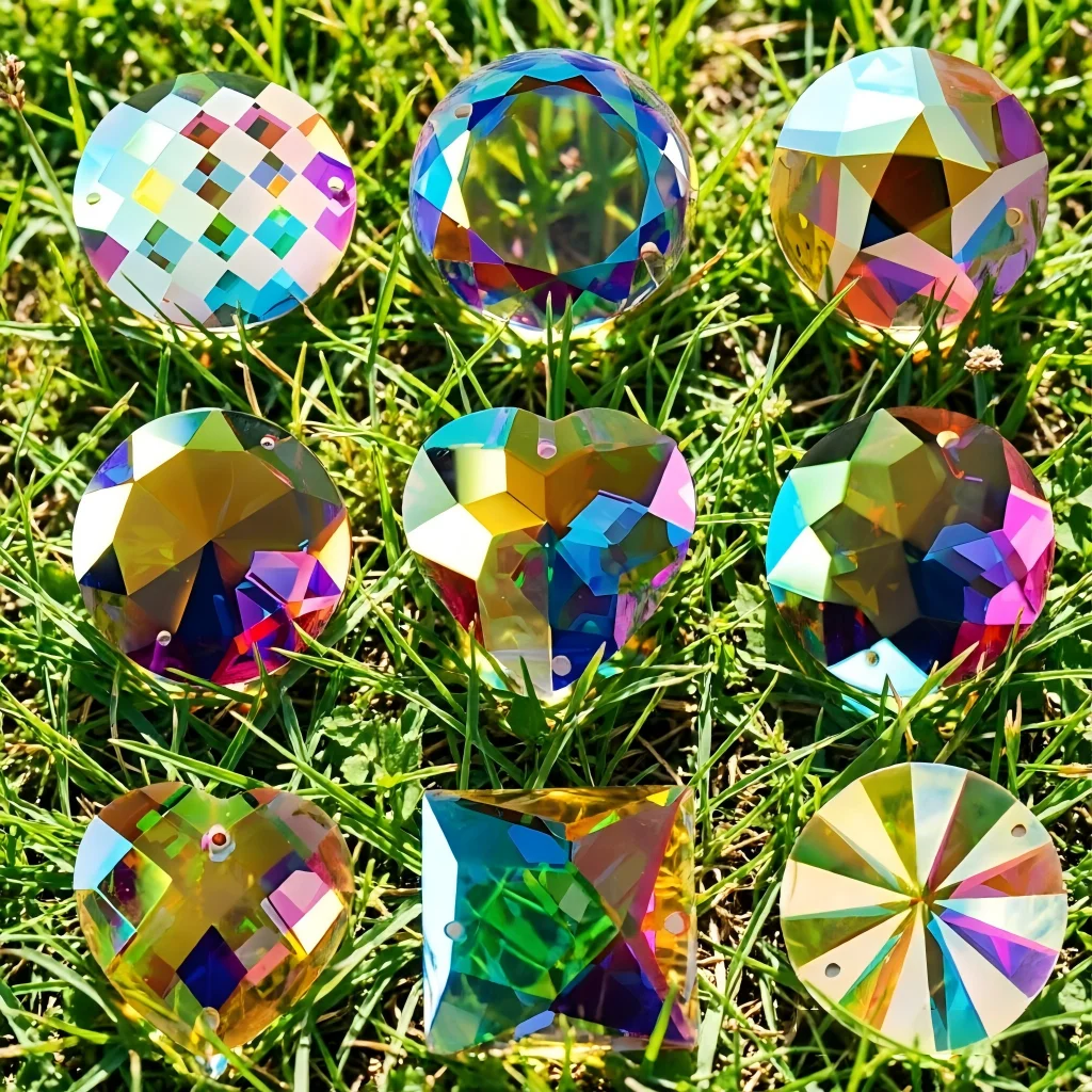 YANRUO Boutique Crystal AB Sewing Mirror Glass Rhinestones FlatBack Mirror Sew On Crystal Needlework Applique für Hochzeitskleid