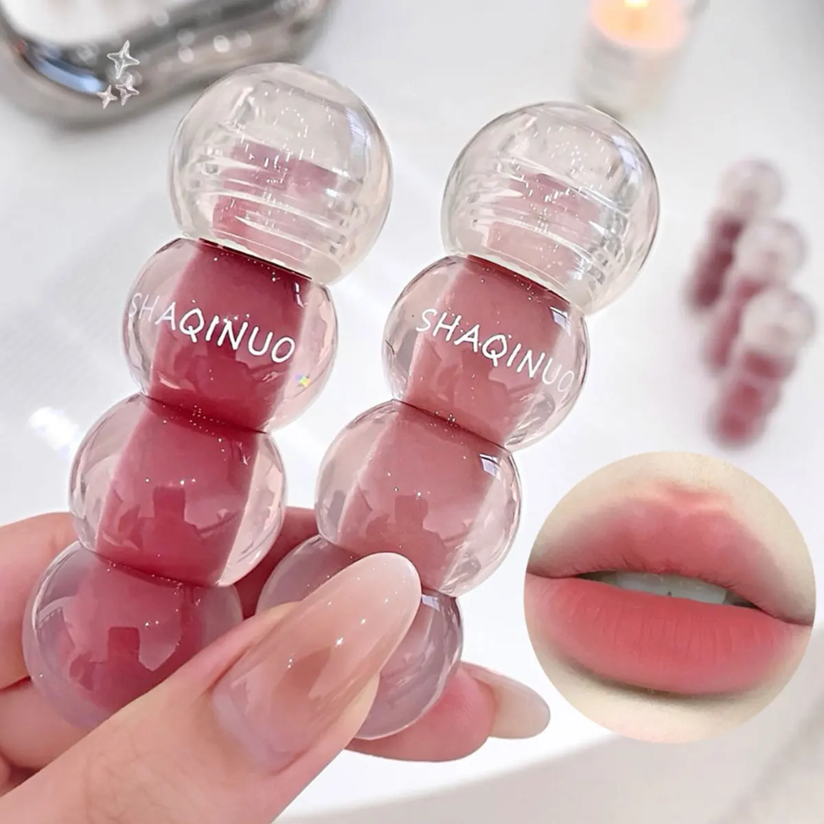 Cute Velvet Matte Lip Gloss Whitening Lip Gloss Liquid Lipstick Waterproof Lip Gloss