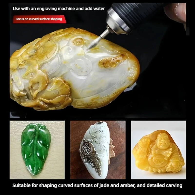 

Diamond Coated Jade Carving Tools-Olive-Shaped -J-Needle Grinding Heads Electri Rotary Tool Accessories for Jade/Jewelry Carving