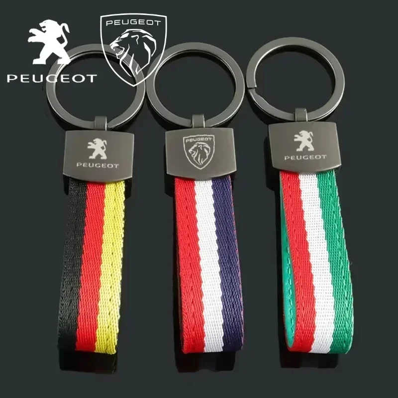 

Нейлоновый брелок для ключей Peugeot 208 5008 4008 308 207 407 208GTi 406 307 206 Автомобильный брелок Металлический брелок для ключей Держатель Подвеска Аксессуары