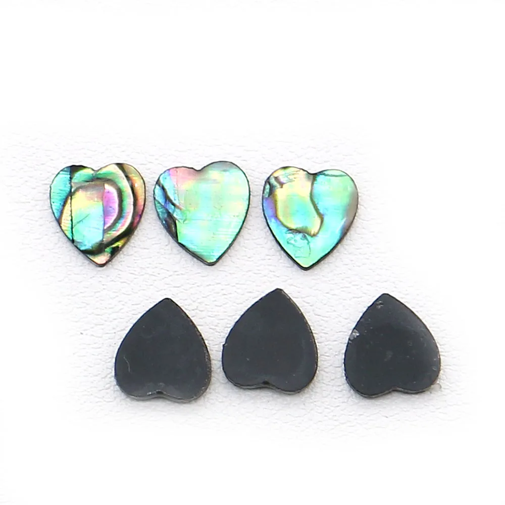 Heart Shape Natural Abalone Shell Drip Glue Process Nonporous Loose Bead 10 Pcs Handmade Fashion Ring Surface Jewelry Accessory