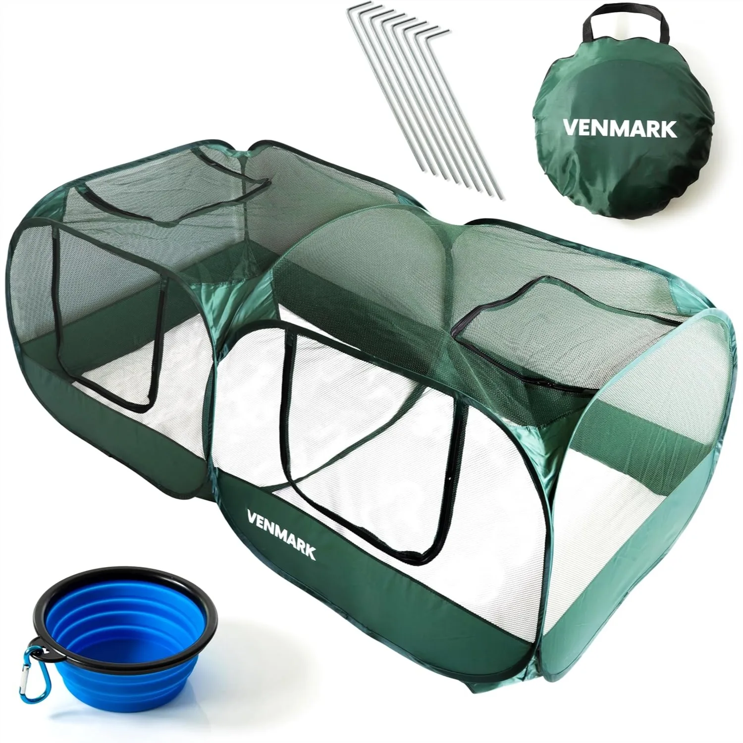 

Portable Chicken Coop, Small Animal Playpen with Transparent Breathable Mesh, Foldable Pop Up Run for Dogs Cats Rabbits,