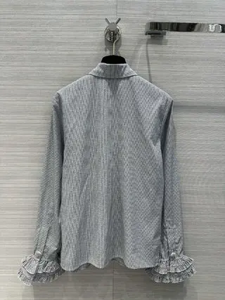 2024 Women's Clothing High quality striped lace shirt Spring Summer New 0504