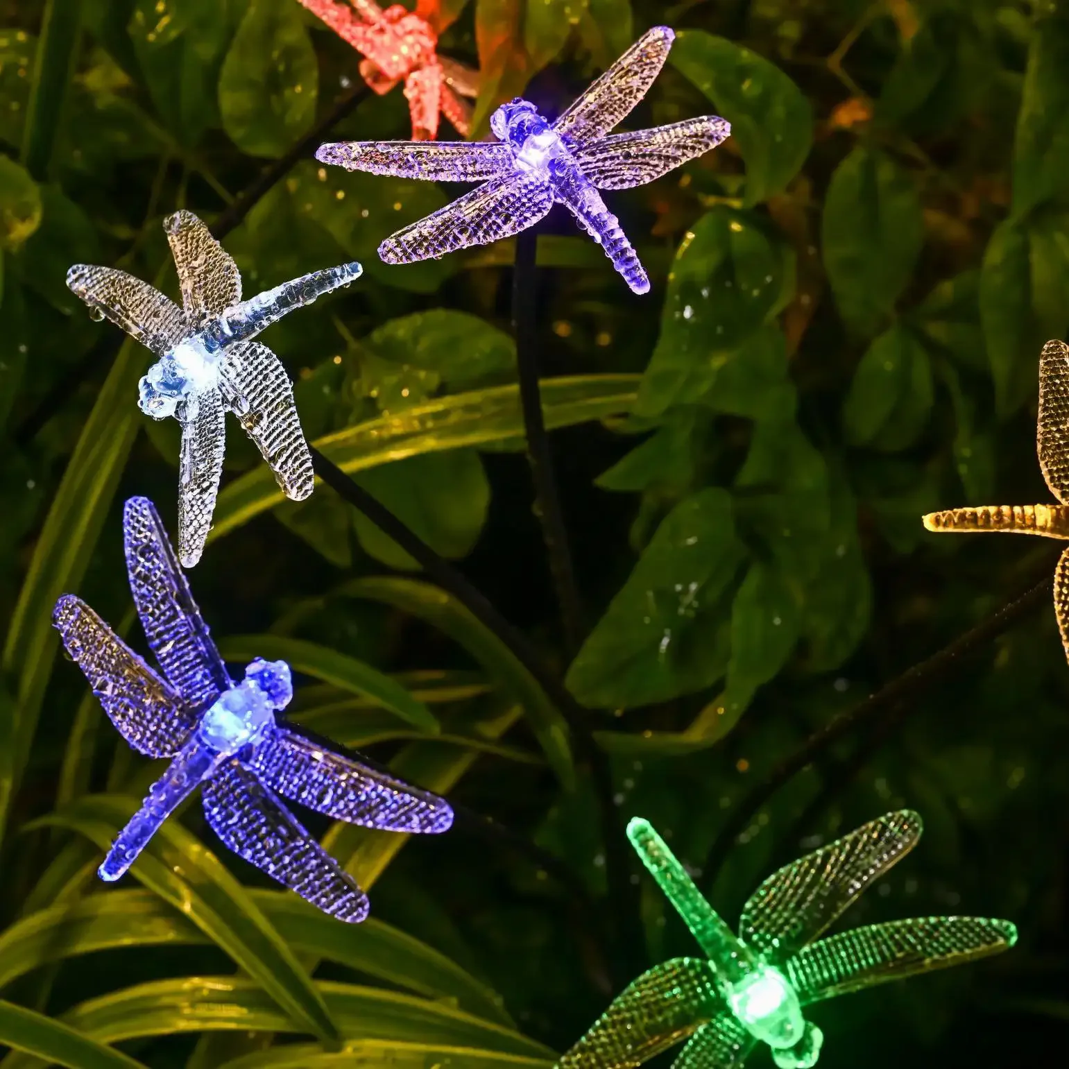 Garden Solar Dragonfly Lights Outdoor 6LED Decor Light Waterproof Stake Lights for Yard Pathway Patio image 3