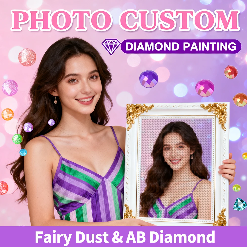 HUACAN 5d Diy Diamant Malerei Foto Benutzerdefinierte Persönliche Bilder Strass DIY Mosaik Volle Runde Kits AB Bohrer Fee Staub Bohrer