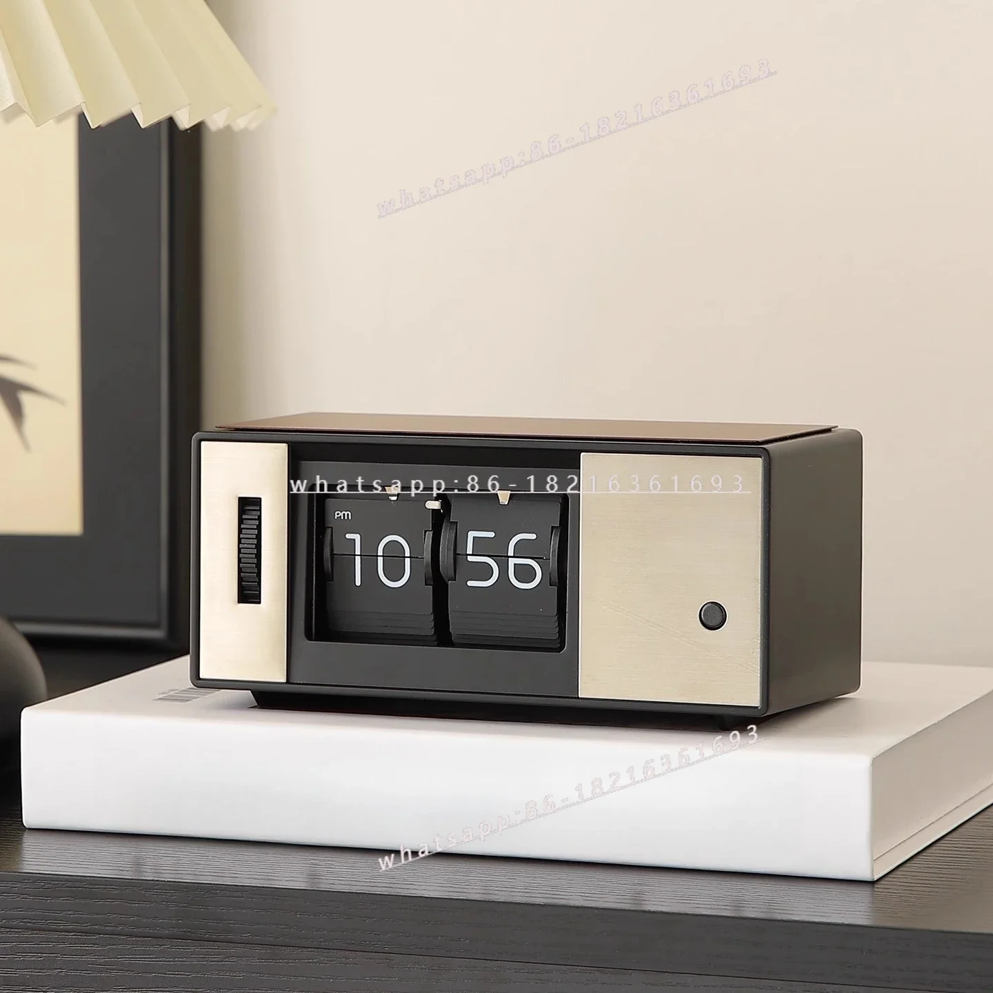 Desktop Digital Clock, Desktop Decoration, Antique Mechanical Automatic Page Turning Electronic Clock