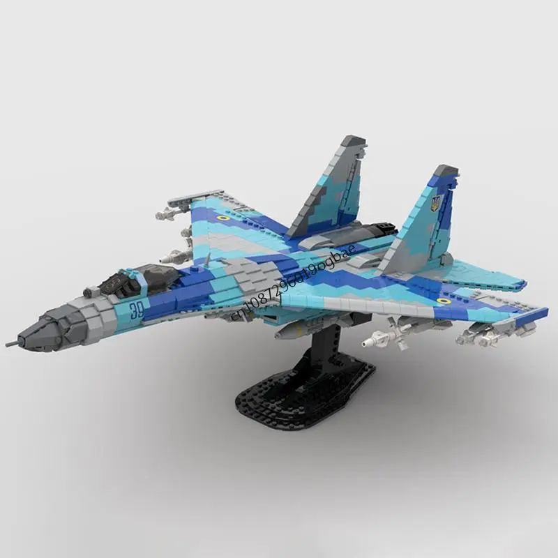 새로운 1964PCS WW2 군사 MOC 1:35 스케일 Su-27 Flanker 항공기 모델 창의적인 아이디어 전투기 어린이 장난감 조립 퍼즐 선물
