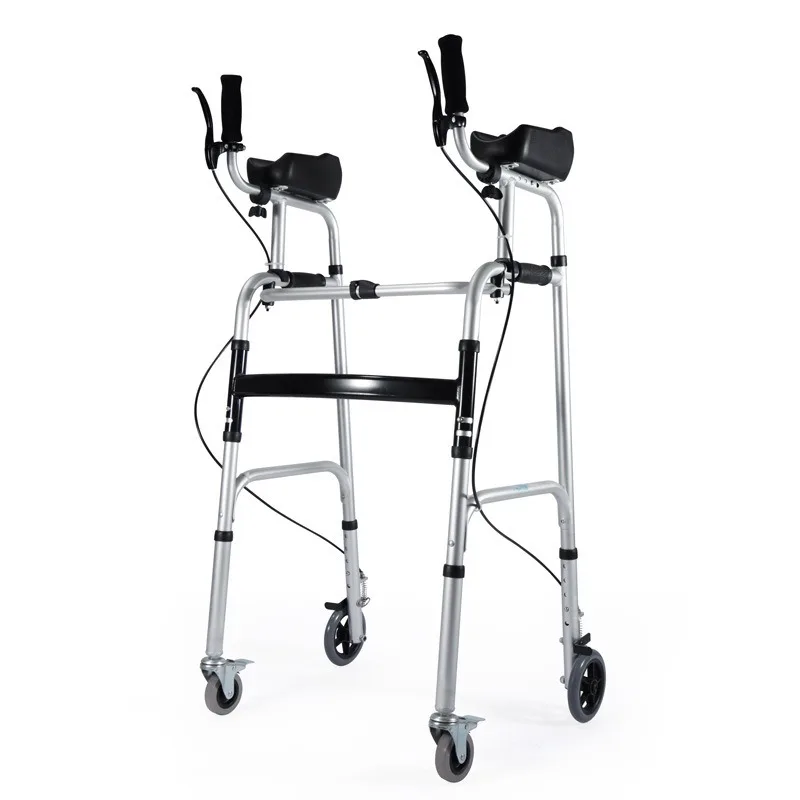 Braked Hemiplegia Cerebral Palsy Walker – Safe Adult Lower Limb Training Standing Frame for Rehabilitation