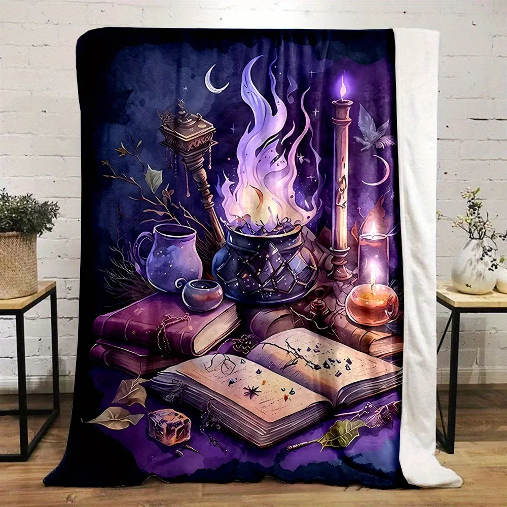 Magic Cauldron Flannel Blanket Southwestern Tribal Anti-Pill Microfiber Printed Throw – Elegant Living Room Accent