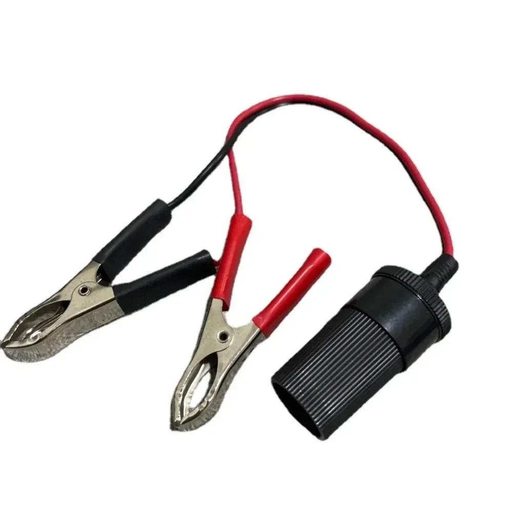 12V 24V Power Car Cigarette Lighter Female To Alligator Clip Extension Connector To Terminal Clip-on Battery Adapter Auto Socket