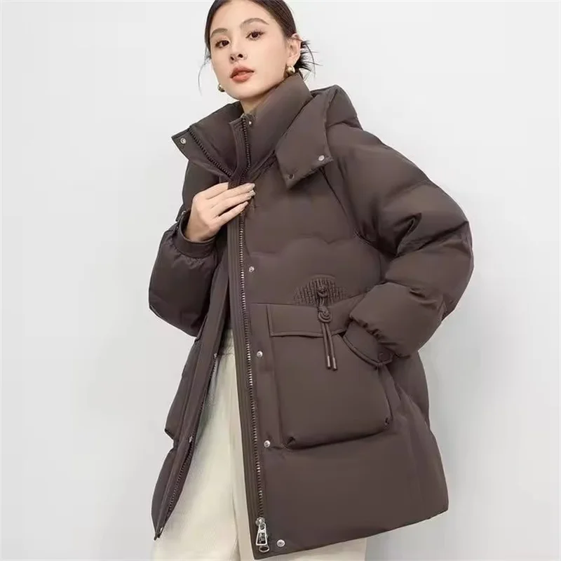 Unten Baumwolle Jacke Frauen Winter Lose Mit Kapuze Casual Alle-Spiel Verdicken Warme Unten Baumwolle Jacke Parkas Weibliche Outwear mantel