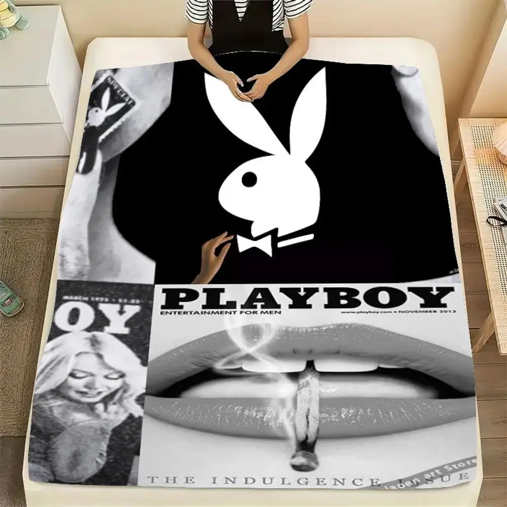 Playboy Bunny Logo Themed Blanket - Soft and Cozy Throw Blanket Featuring Iconic Playboy Graphics, Perfect for Cozy Nights, Livi