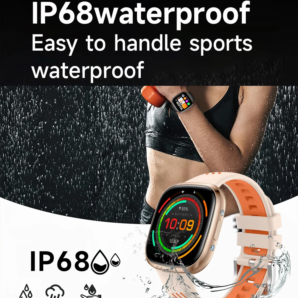 ساعة ذكية للرجال BT Call LED مصباح يدوي مراقبة الصحة في الهواء الطلق حماية النساء العملة الضوء الأرجواني مصباح مقاوم للماء Smartwatch