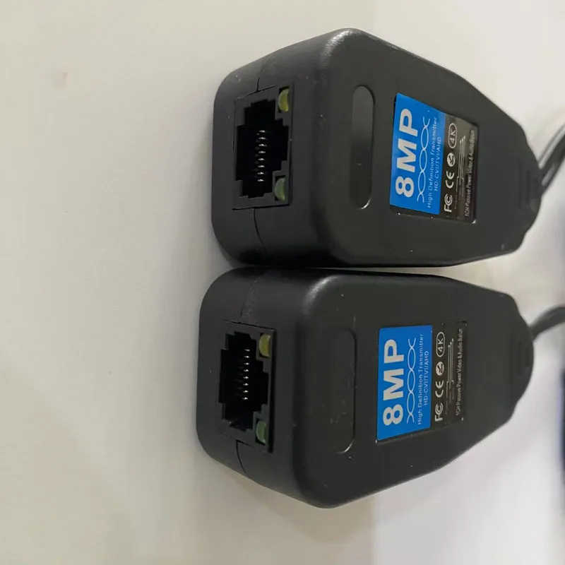 Passive CCTV Coax BNC Power 4K Video Balun Transceiver RJ45 BNC male Connectors to for CCTV video Camera