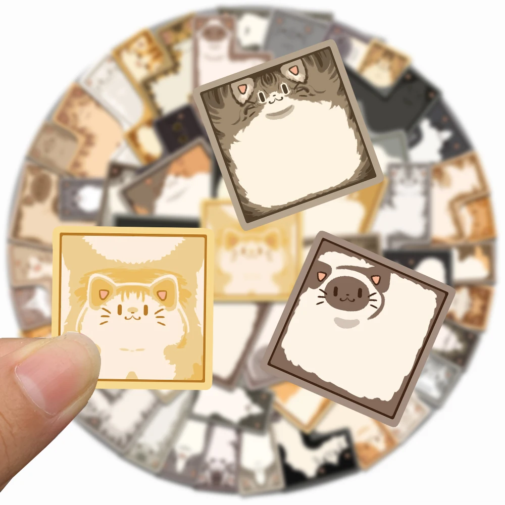 50pcs Cat Tetris Stickers Funny Cute Decal For Scrapbook Guitar Laptop Bicycle Helmet  Decoration Sticker Student Reward Gift