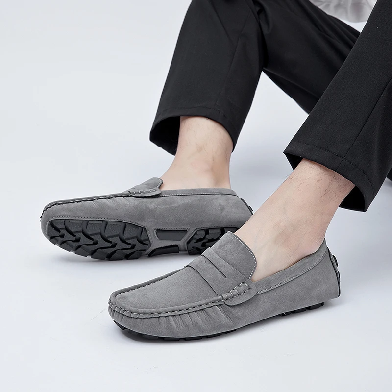 2026 Autumn New Men's Casual Loafers, British Style Slip-On Lazy Shoes, Plus Size Trendy Driving Shoes