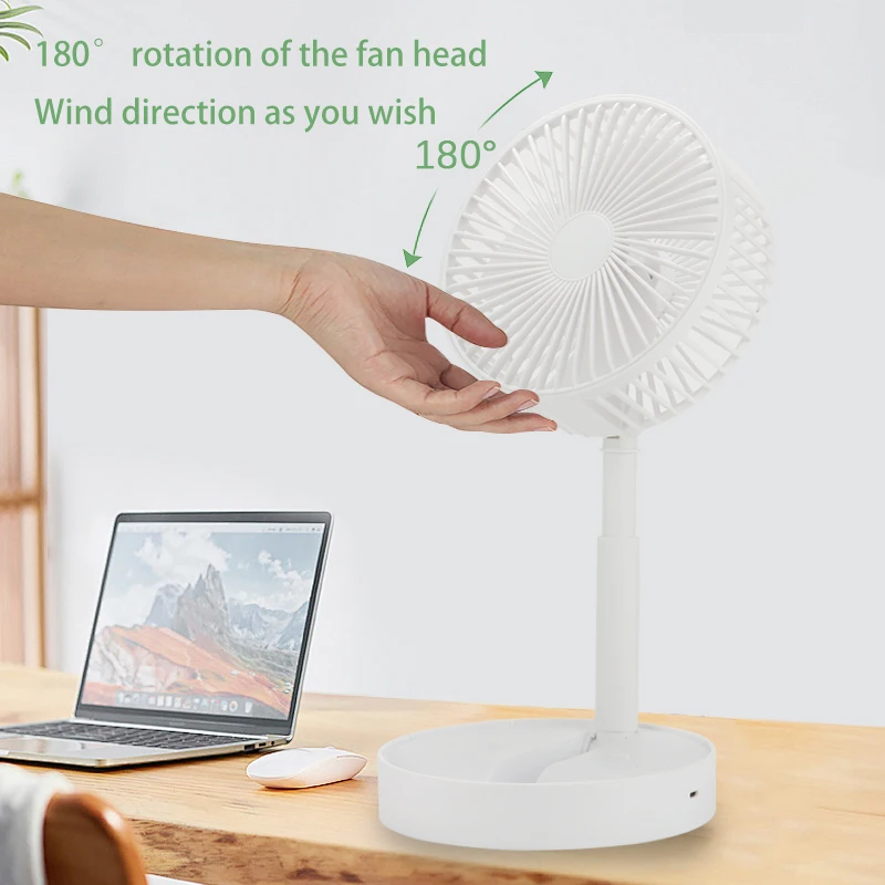 New telescopic folding mini fan dormitory desktop USB mute portable storage small electric fan