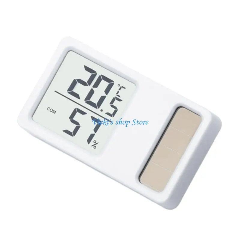 Thermometers Hygrometer Solar Powered Desktop Temperature Humidity Meter Gauge with LCD Display for Baby Room Office
