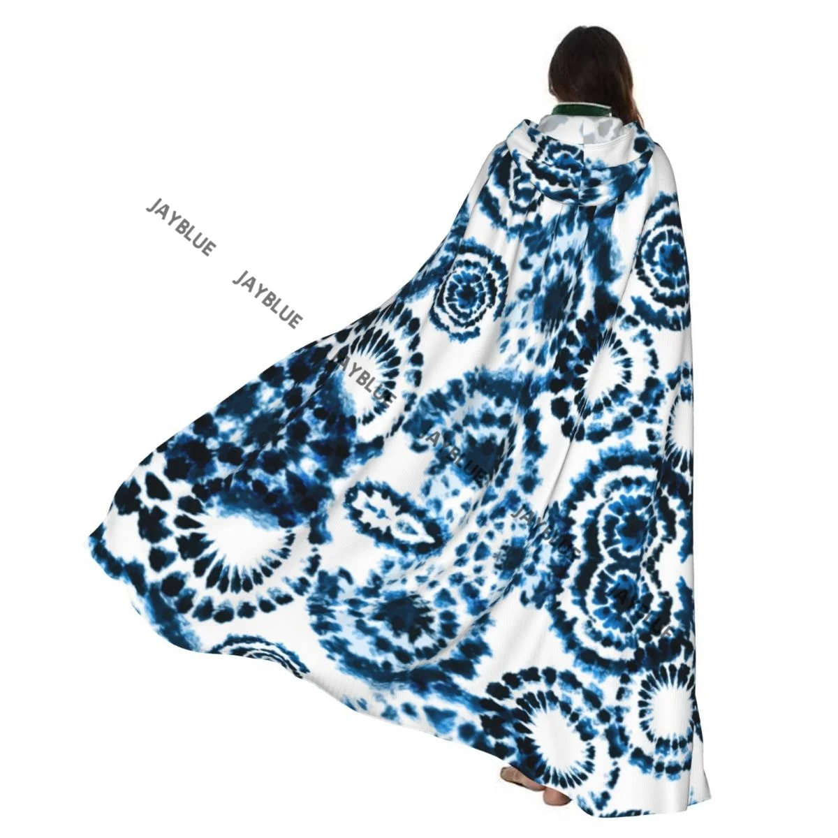 Unisex Witch Party Reversible Con Capucha Adulto Vampiros Capa Capa Tinta Texturizada Japonés Tie Dye