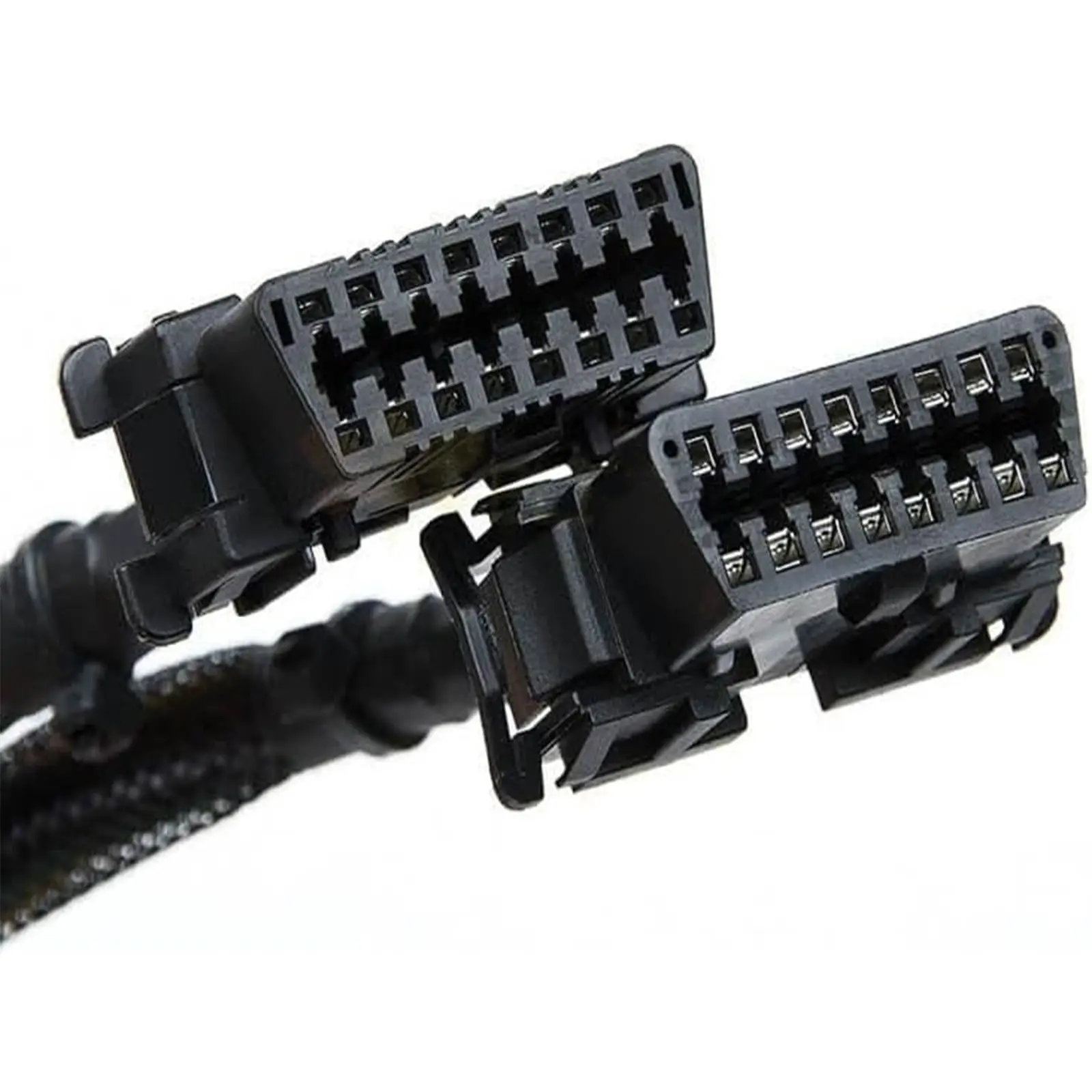 OBD2 J1962 Y Splitter Extension Cable 16 Pin Male Dual Female Car Diagnostic Tools Automotive Wiring Harness 25Cm