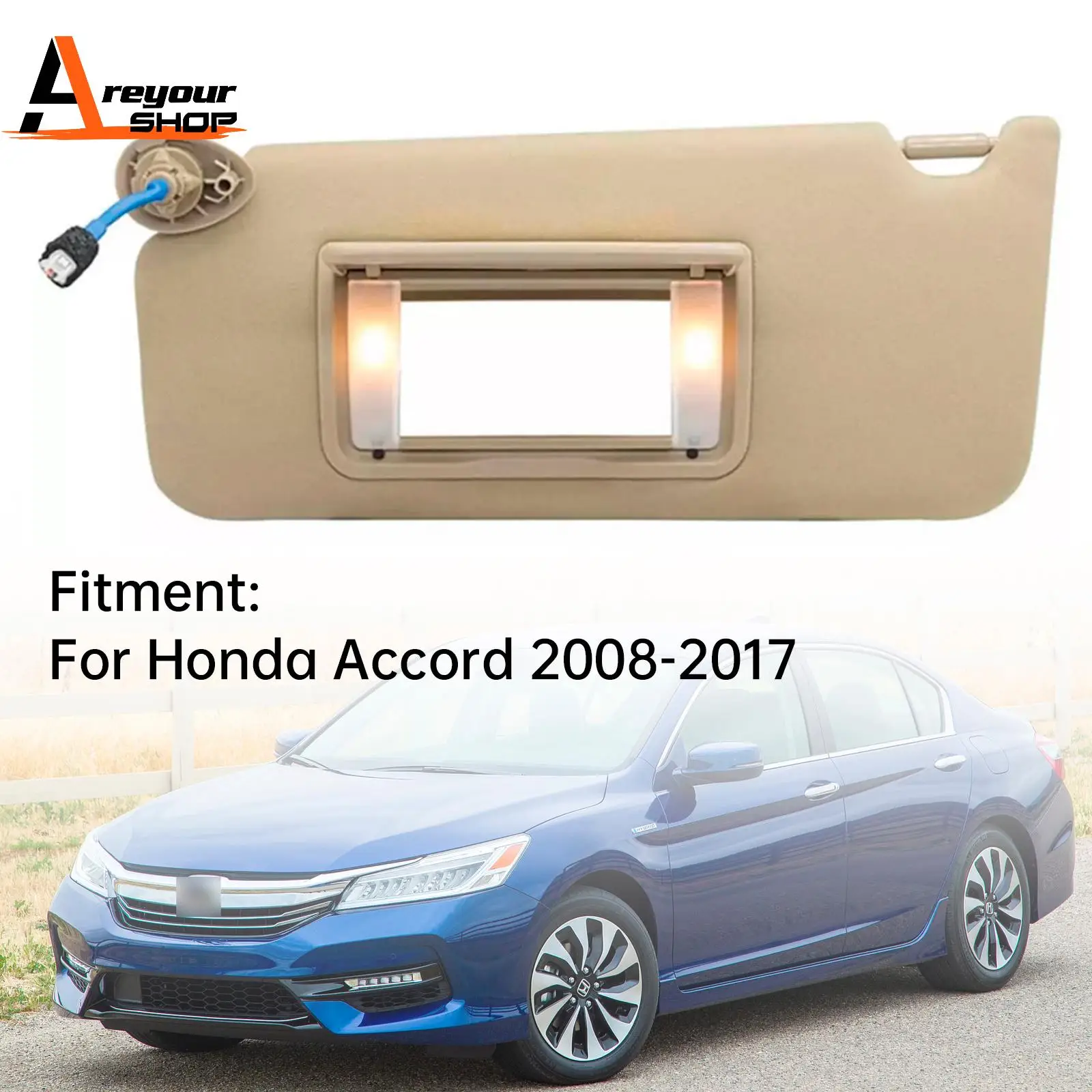 

Бежевый левый солнцезащитный козырек со стороны водителя 83280TA5A51ZA для Honda Accord 2008-2017