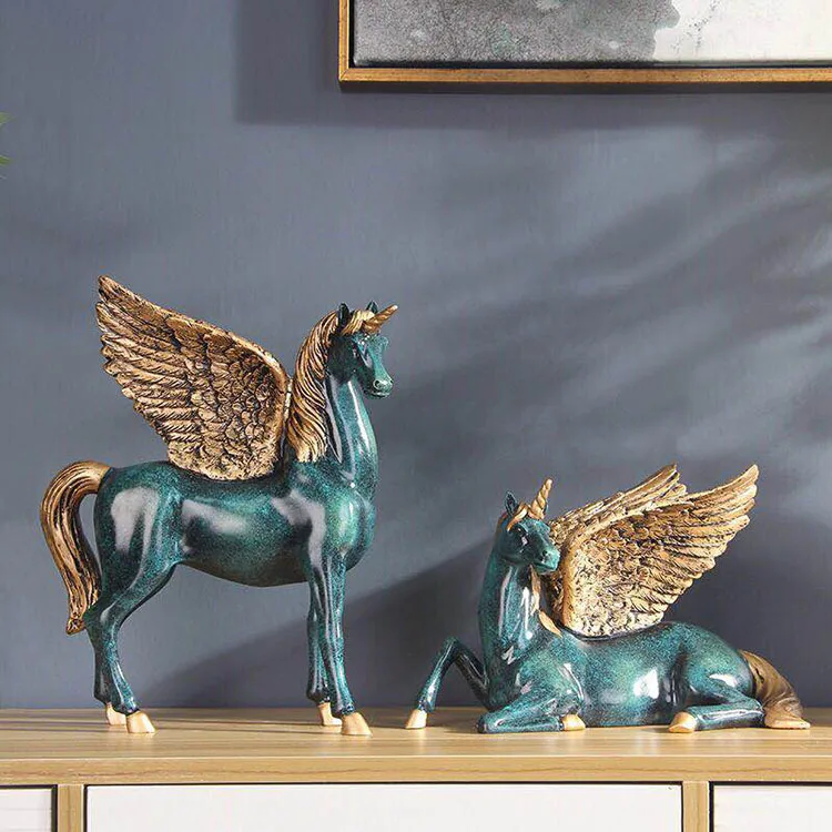 

Retro Home Pegasus Crafts Decoration Living Room TV Cabinet Wine Cabinet Entrance Office Desktop Decoration