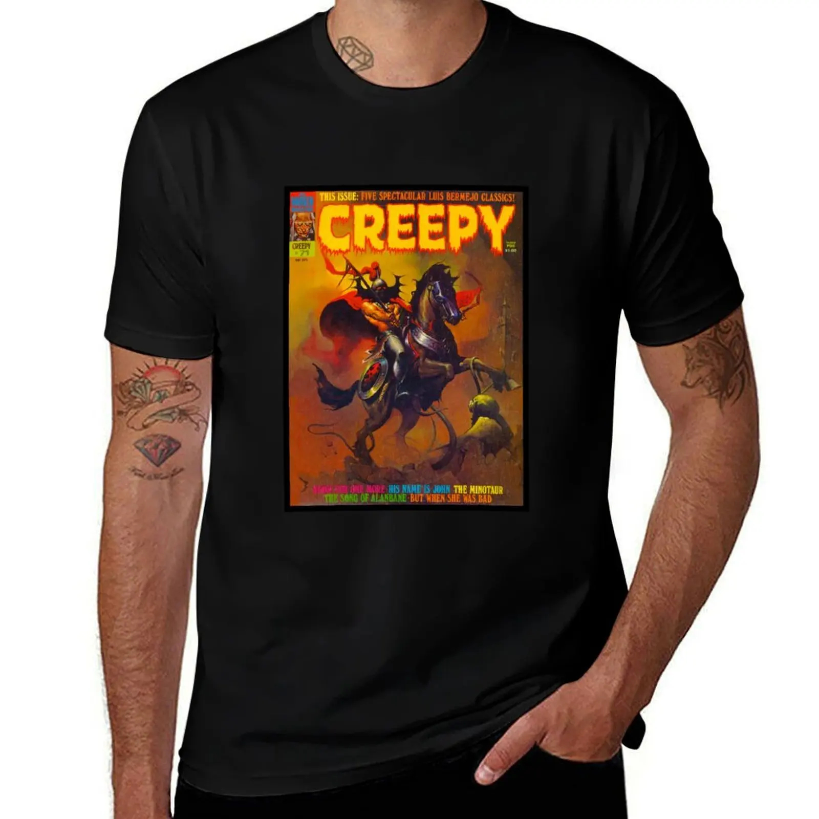 I KNOW, I KNOW, ANOTHER GREAT VINTAGE CREEPY #71 MAGAZINE COVER! T-Shirt Athletic Fit Sports Short Sleeve Top T-Shirt