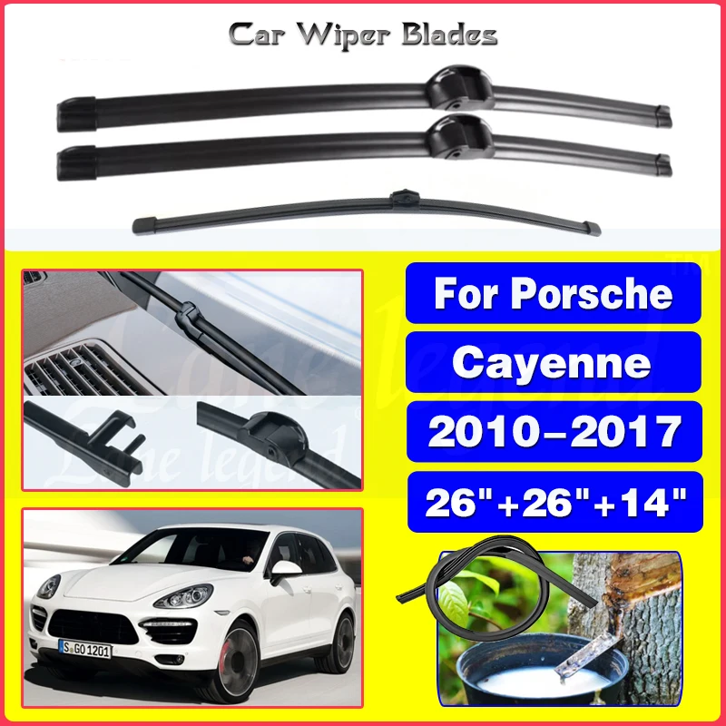 Wiper LHD Front & Rear Wiper Blades For Porsche Cayenne 2010 - 2017 Windshield Windscreen Window Rain Brush 26