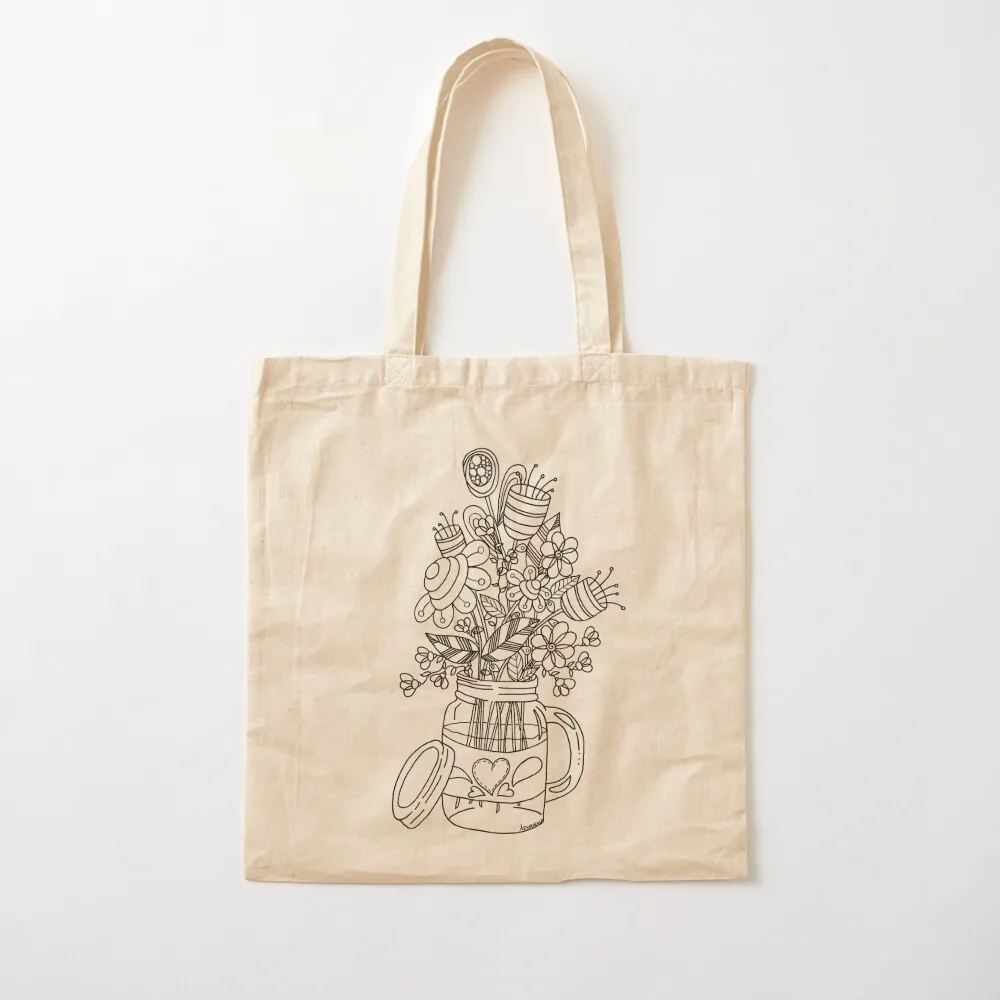 

Flowers in coloring jar Tote Bag Candy bags tote bag screen