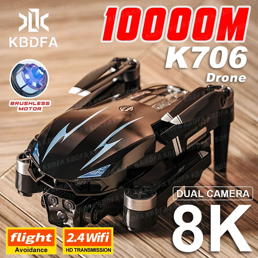 KBDFA K706 프로 드론, 4K 전문 HD 카메라 사진 드론, GPS 접이식 쿼드콥터, 장애물 회피 브러시리스 RC 완구 