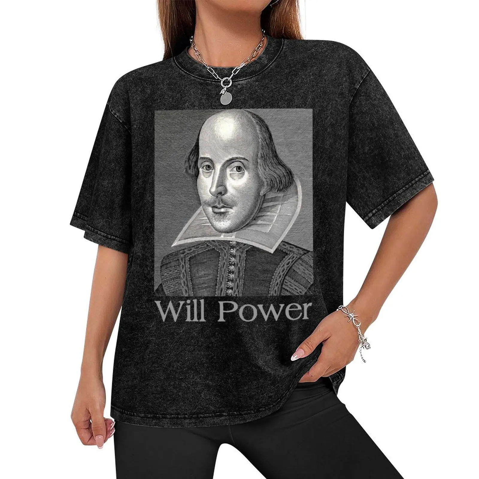 Shakespeare Gifts - Shakespeare Will Power Funny Gift Ideas with Classic William Shakespeare Portrait for Teacher & Bard T-Shirt