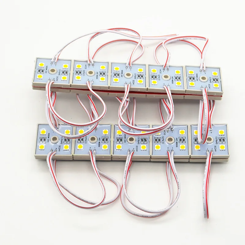 Super Bright Waterproof 40PCS LED 5050 4 LED Module white DC 12V 4Leds square led modules lighting
