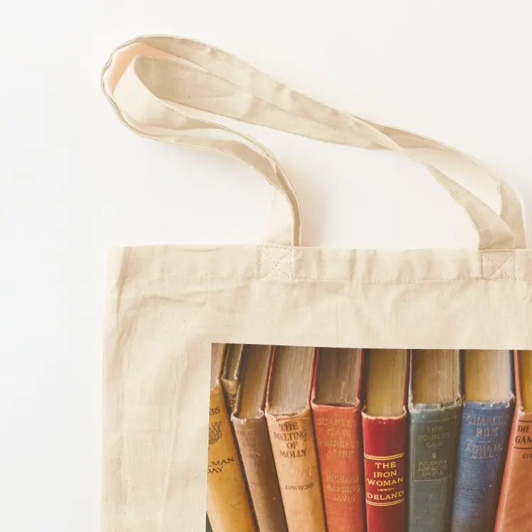 حقيبة حمل المكتبة الملونة حقيبة نسائية حقائب بيئية حقيبة تسوق قابلة لإعادة الاستخدام حقائب قماشية #3