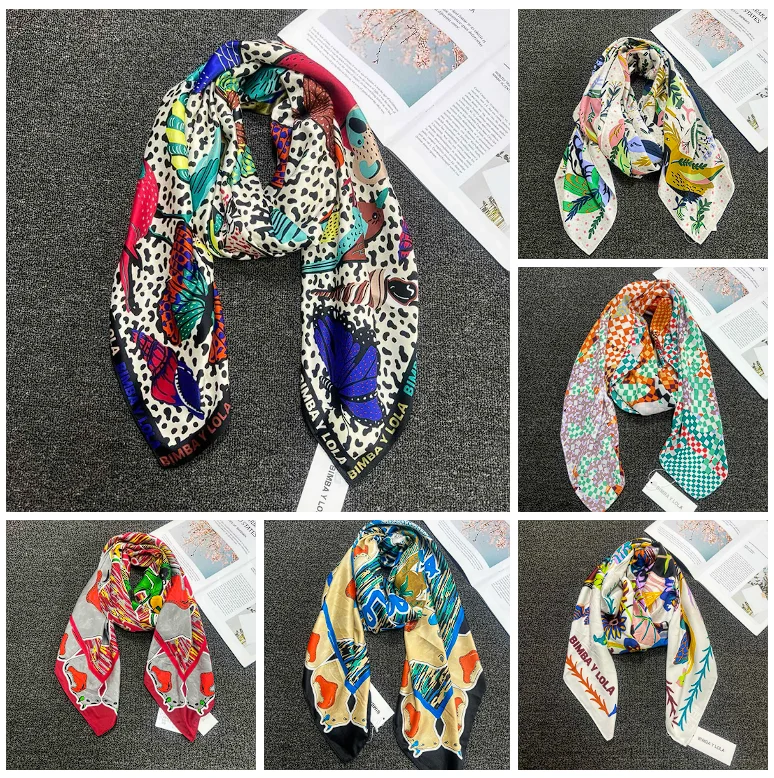 Foreign trade Spain B original single new niche trendy brand printed scarf large square scarf 130 * 130 thin sunshade shawl  12