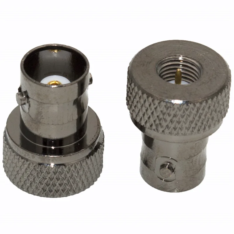 محولات تردد الراديو BNC (Q9) أنثى إلى SMA ذكر محول القرص الأسود النيكل مطلي