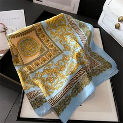 2024 Nieuwe Mode 70x70cmprint Dames Sjaal Pashmina Zijden Sjaal Vierkante Sjaal Decoratieve Hoofdband Hals Luxe Design Bandana