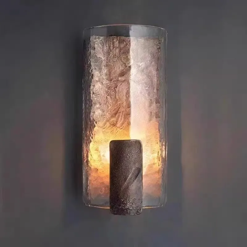 

Wabi-sabi Style Resin Wall Lamp For Living Room Home Decor Retro Led Bedroom Bedside Clear Acrylic Wall Sconce Lamp
