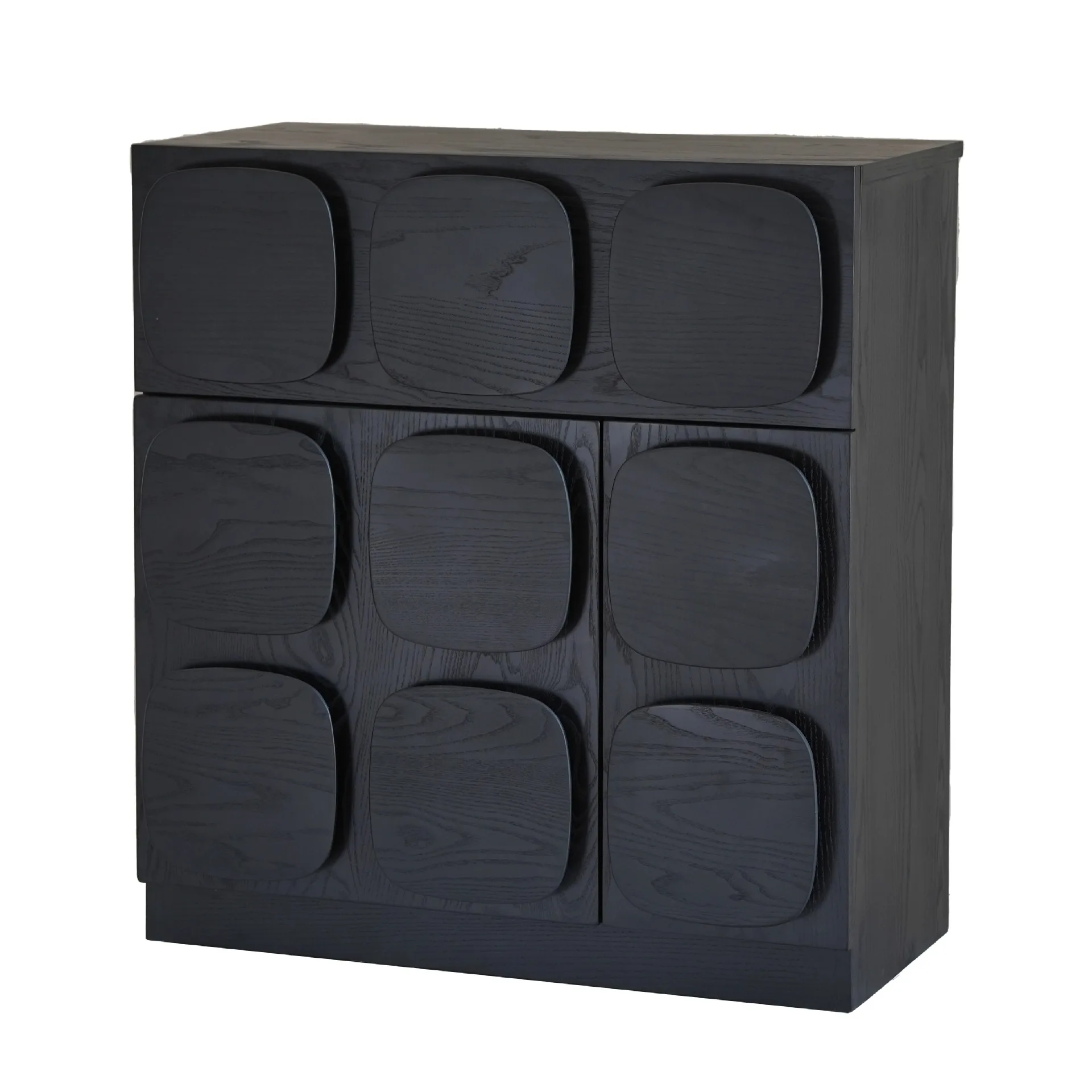 

Solid wood, bedside table, Carmen, retro, medieval, black, small, premium light luxury