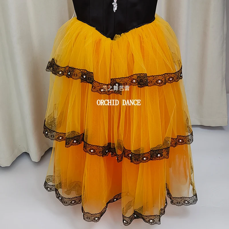 BT250657 Formato personalizzato di alta qualità Bambini Ragazze Balletto Danza Performance Wear Gilsay Crema Abito lungo tutu romantico