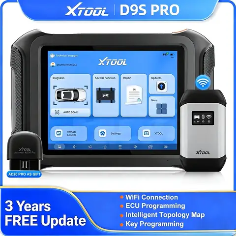 XTOOL D9S PRO Bluetooth Diagnostic Tool ECU Coding Programming Automotive Scanner Key Programmer Topology Map CAN FD DoIP