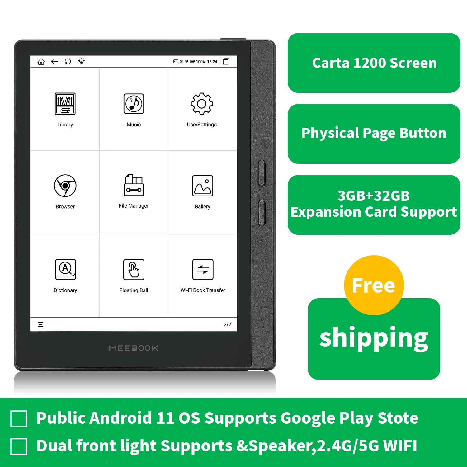 New arrival Meebook M7 Ereader электронная книга 6.8