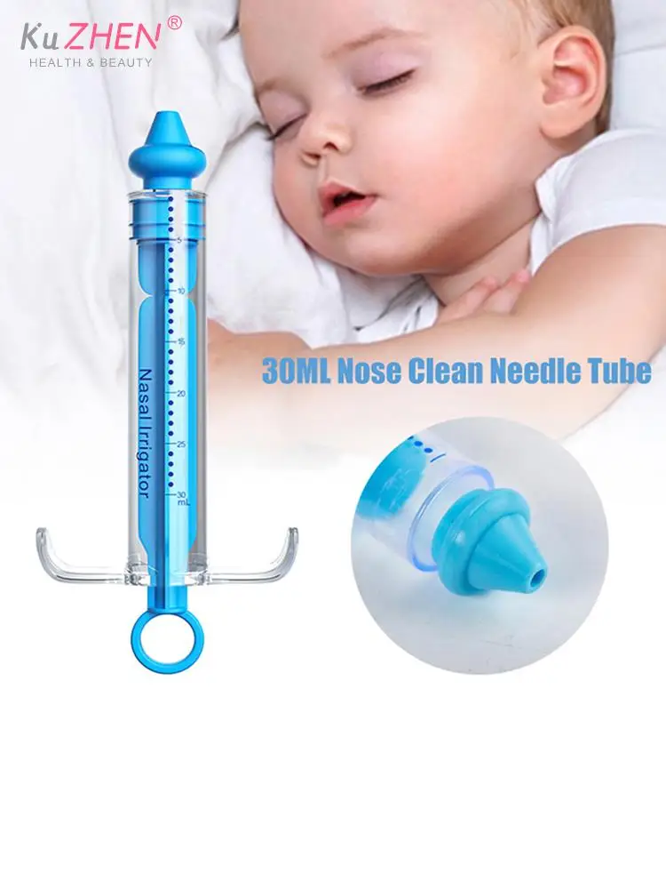 1/2PCS For Baby Adults Nose Clean Needle Tube Infant Baby Care Nasal Aspirator Cleaner 10-30ML Baby Rhinitis Nasal Washer